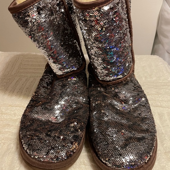 Ugg boots sequins brown & gold - Picture 1 of 7